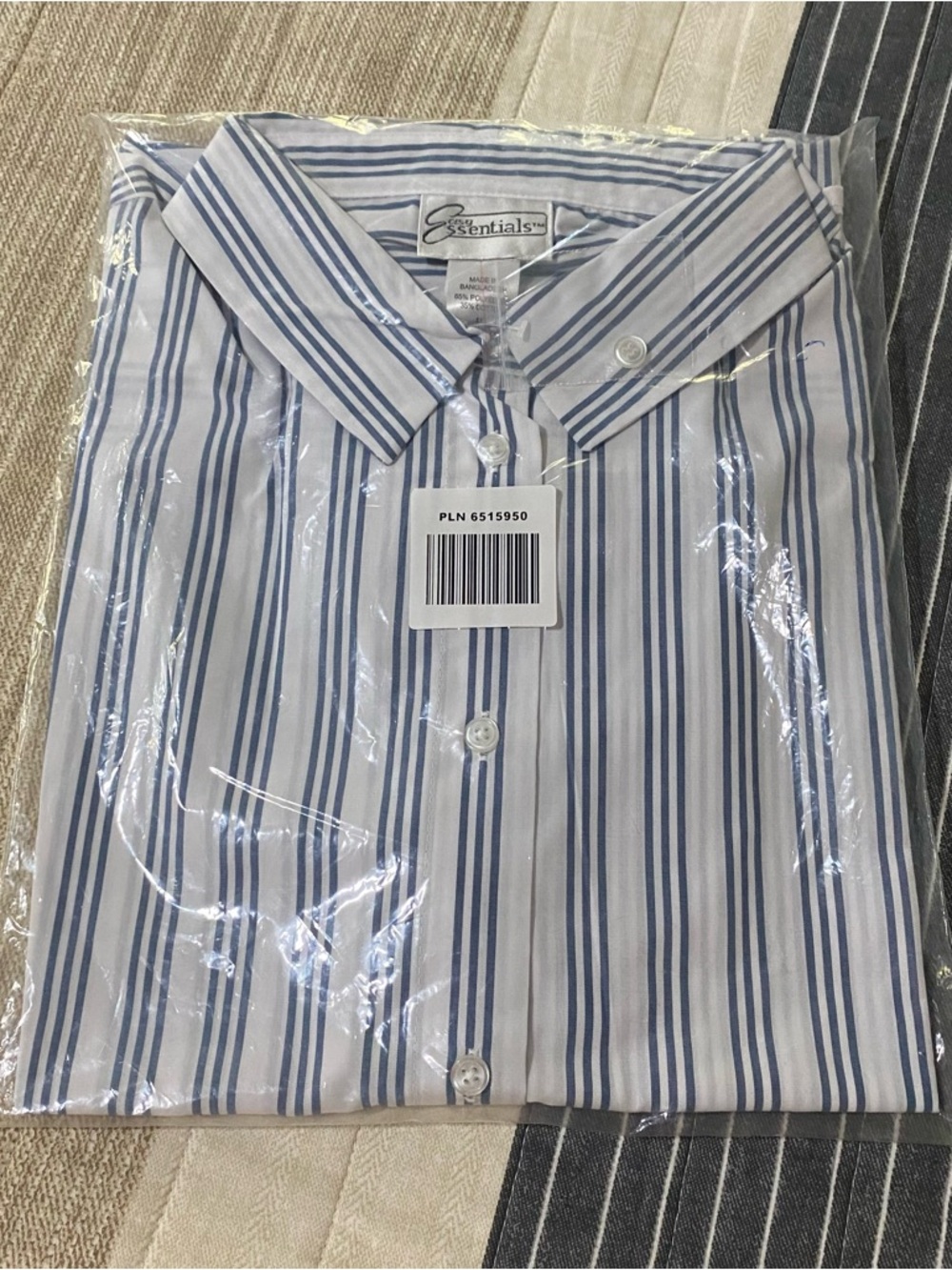 Essentials Woman’s  Shirt with Blue Pinstripes